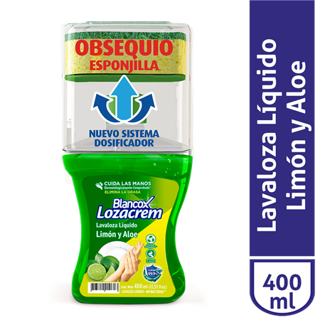 Lavalozas Líquido Limón Botella Dispensadora 400mL